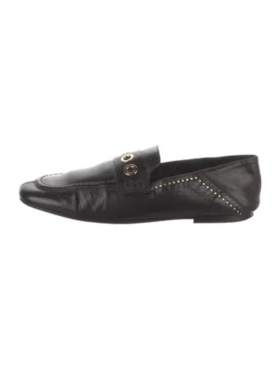 Pre-owned Isabel Marant Leather Studded Accents Loafers In Black