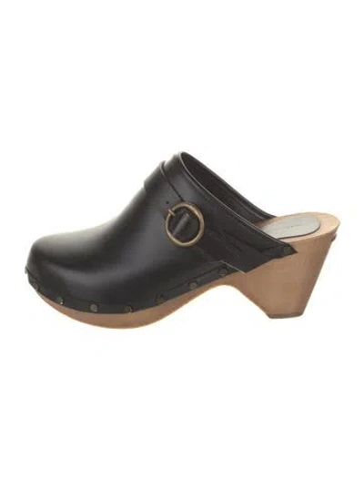 Pre-owned Isabel Marant Leather Studded Accents Mules In Black