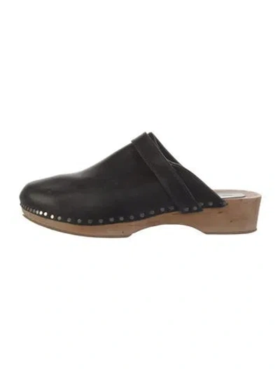 Pre-owned Isabel Marant Leather Studded Accents Mules In Black