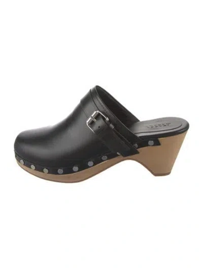 Pre-owned Isabel Marant Leather Studded Accents Mules In Black