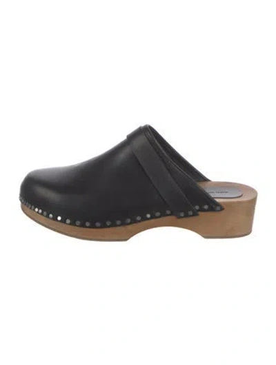 Pre-owned Isabel Marant Leather Studded Accents Mules In Black