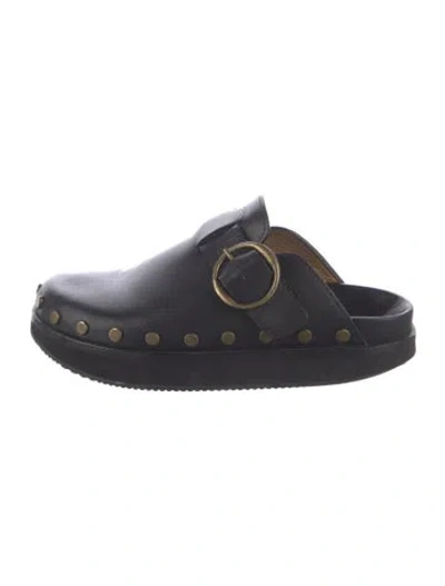 Pre-owned Isabel Marant Leather Studded Accents Mules In Black