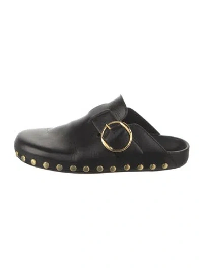 Pre-owned Isabel Marant Leather Studded Accents Mules In Black