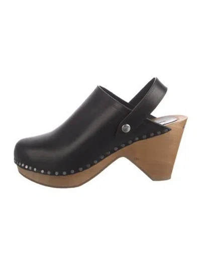 Pre-owned Isabel Marant Leather Studded Accents Mules In Black