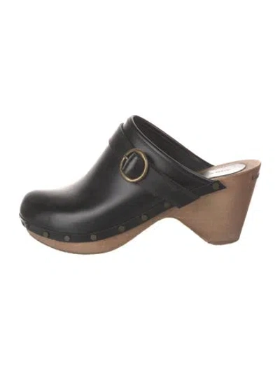 Pre-owned Isabel Marant Leather Studded Accents Mules In Black