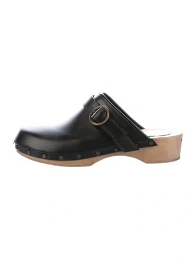 Pre-owned Isabel Marant Leather Studded Accents Mules In Black