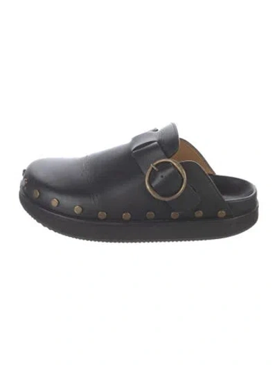 Pre-owned Isabel Marant Leather Studded Accents Mules In Black