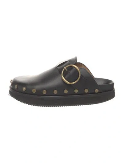 Pre-owned Isabel Marant Leather Studded Accents Mules In Black