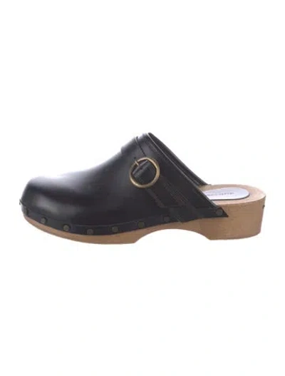 Pre-owned Isabel Marant Leather Studded Accents Mules In Black/blue