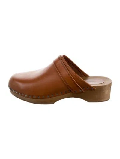 Pre-owned Isabel Marant Leather Studded Accents Mules In Brown