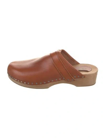 Pre-owned Isabel Marant Leather Studded Accents Mules In Brown