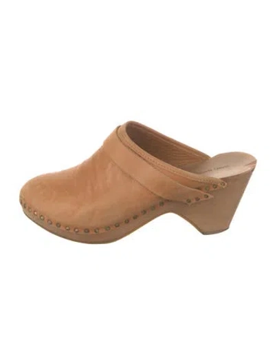 Pre-owned Isabel Marant Leather Studded Accents Mules In Brown