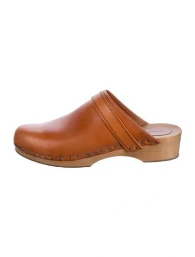 Pre-owned Isabel Marant Leather Studded Accents Mules In Brown