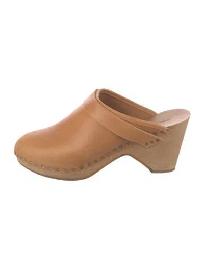 Pre-owned Isabel Marant Leather Studded Accents Mules In Brown