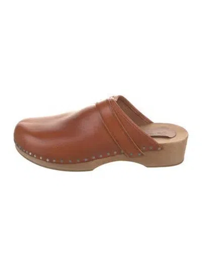 Pre-owned Isabel Marant Leather Studded Accents Mules In Brown