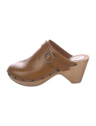 Pre-owned Isabel Marant Leather Studded Accents Mules In Brown