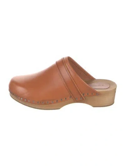 Pre-owned Isabel Marant Leather Studded Accents Mules In Brown