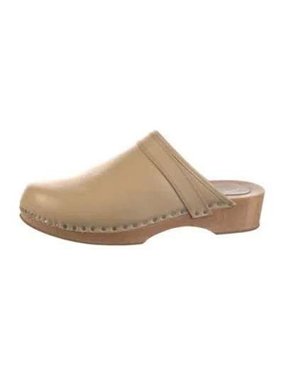 Pre-owned Isabel Marant Leather Studded Accents Mules In Neutrals