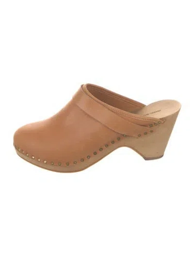 Pre-owned Isabel Marant Leather Studded Accents Mules In Neutrals