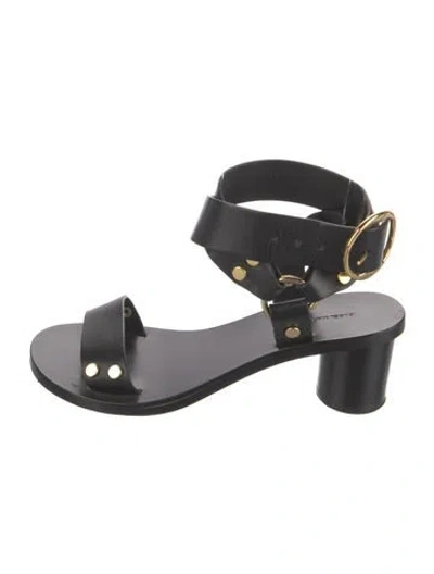 Pre-owned Isabel Marant Leather Studded Accents Sandals In Black