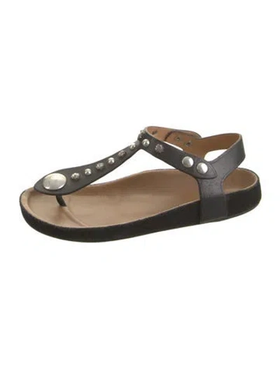 Pre-owned Isabel Marant Leather Studded Accents Sandals In Black