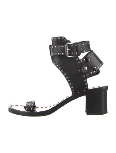 Pre-owned Isabel Marant Leather Studded Accents Sandals In Black