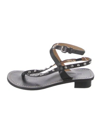 Pre-owned Isabel Marant Leather Studded Accents Sandals In Black