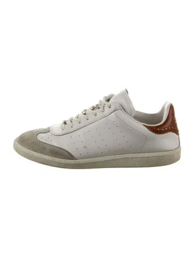 Pre-owned Isabel Marant Leather Studded Accents Sneakers In White