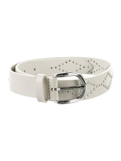 Pre-owned Isabel Marant Leather Studded Accents Waist Belt In Neutral