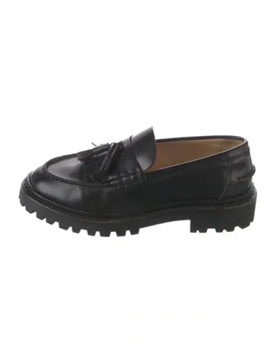 Pre-owned Isabel Marant Leather Tassel Accents Loafers In Black
