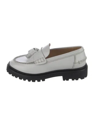 Pre-owned Isabel Marant Leather Tassel Accents Loafers In White