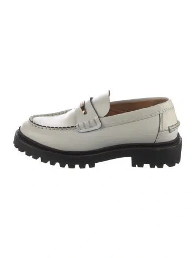 Pre-owned Isabel Marant Leather Tassel Accents Loafers In White