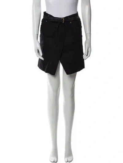 Pre-owned Isabel Marant Leather Trim Embellishment Mini Skirt In Black