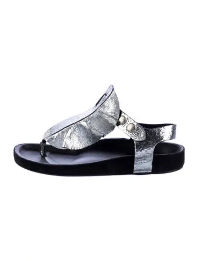 Pre-owned Isabel Marant Leather T-strap Sandals In Black