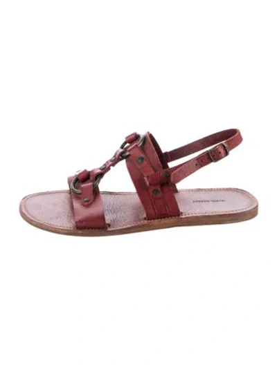 Pre-owned Isabel Marant Leather T-strap Sandals In Red