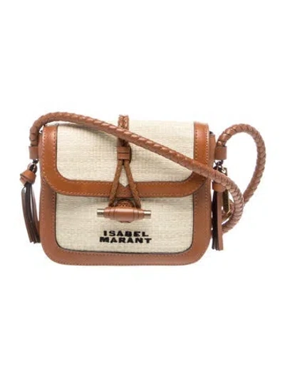 Pre-owned Isabel Marant Leather Vigo Flap Bag Mini In Neutral