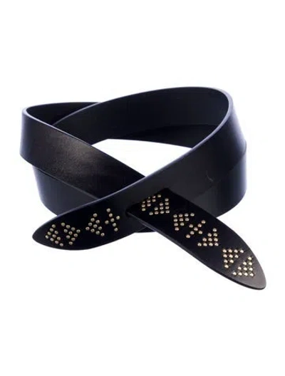 Pre-owned Isabel Marant Leather Waist Belt In Black