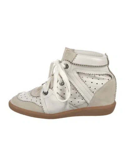 Pre-owned Isabel Marant Leather Wedge Sneakers In Neutrals/white
