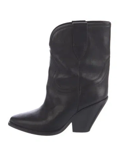 Pre-owned Isabel Marant Leather Western Boots In Black