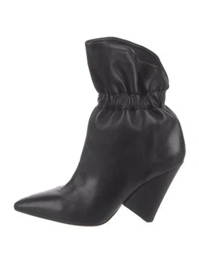 Pre-owned Isabel Marant Leather Western Boots In Black