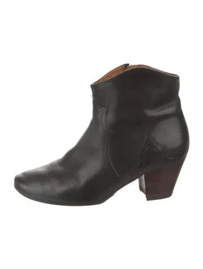 Pre-owned Isabel Marant Leather Western Boots In Black