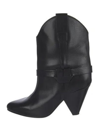 Pre-owned Isabel Marant Leather Western Boots In Black