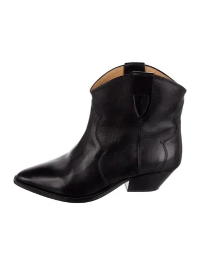 Pre-owned Isabel Marant Leather Western Boots In Black