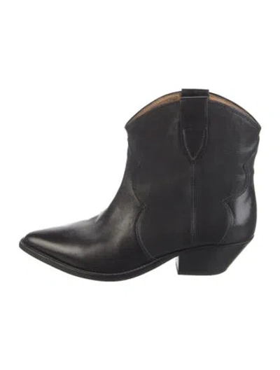 Pre-owned Isabel Marant Leather Western Boots In Black