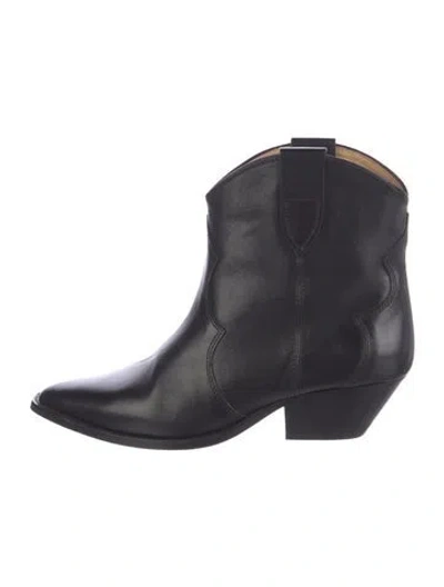 Pre-owned Isabel Marant Leather Western Boots In Black