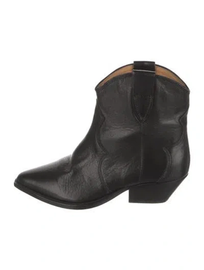 Pre-owned Isabel Marant Leather Western Boots In Black