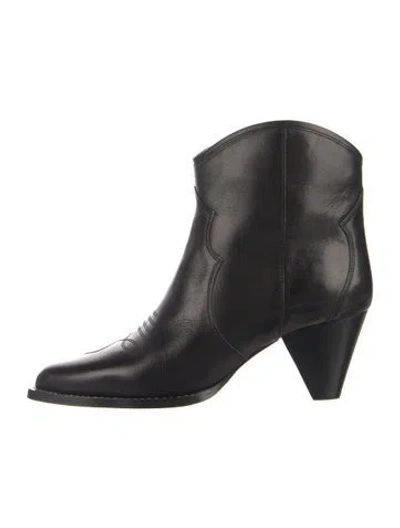 Pre-owned Isabel Marant Leather Western Boots In Black