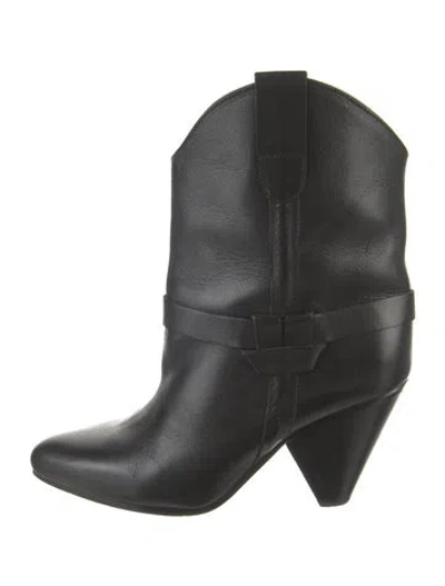 Pre-owned Isabel Marant Leather Western Boots In Black