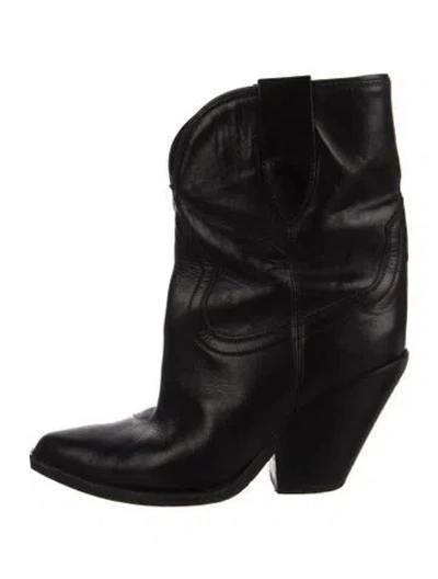 Pre-owned Isabel Marant Leather Western Boots In Black