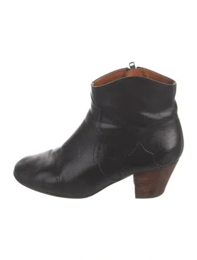 Pre-owned Isabel Marant Leather Western Boots In Black